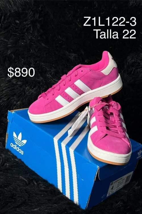 Tenis Adidas Campus 00s fucsia talla 22 MX en su caja