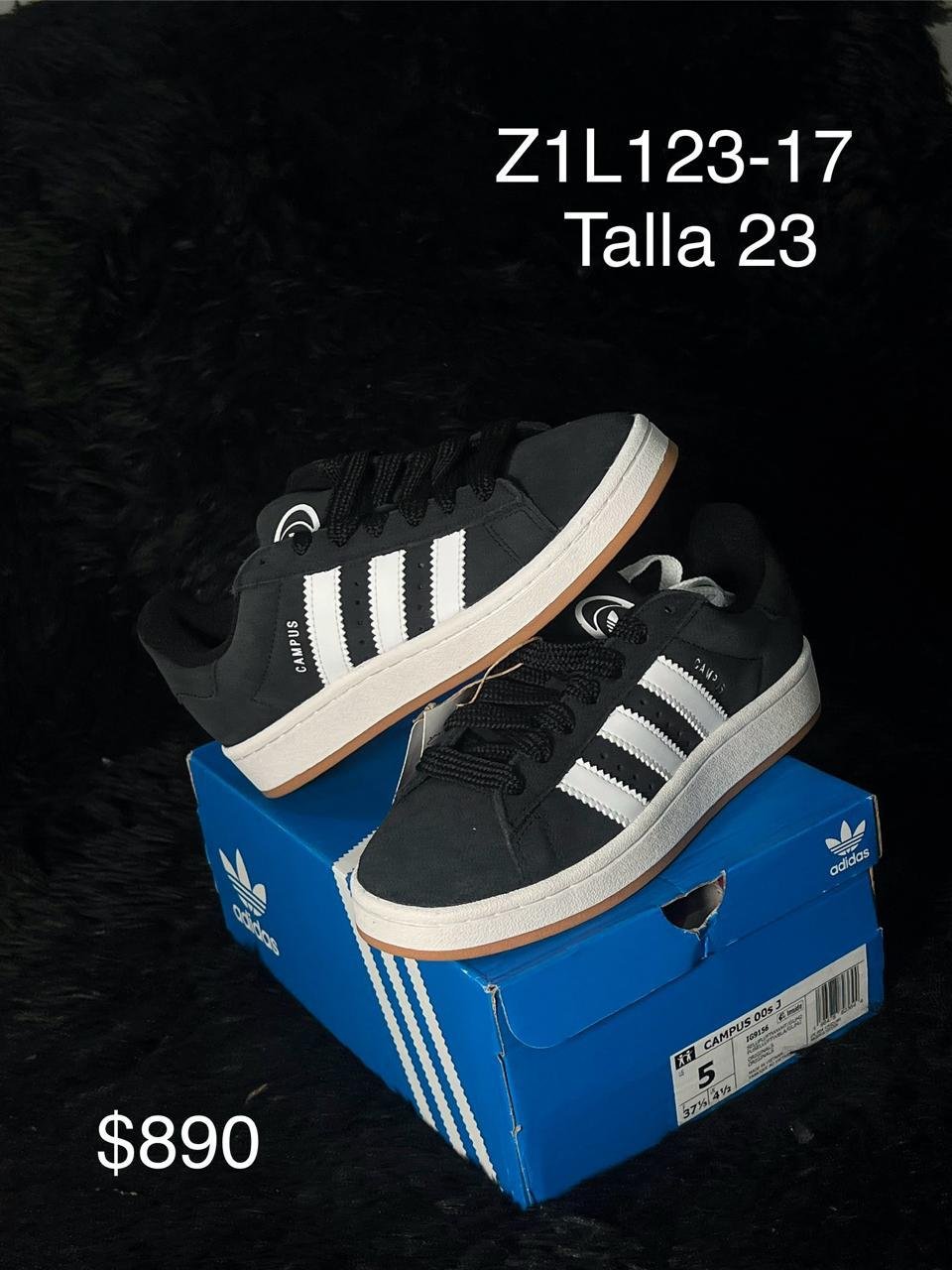 Tenis Adidas Campus 00s negro talla 23 MX en su caja