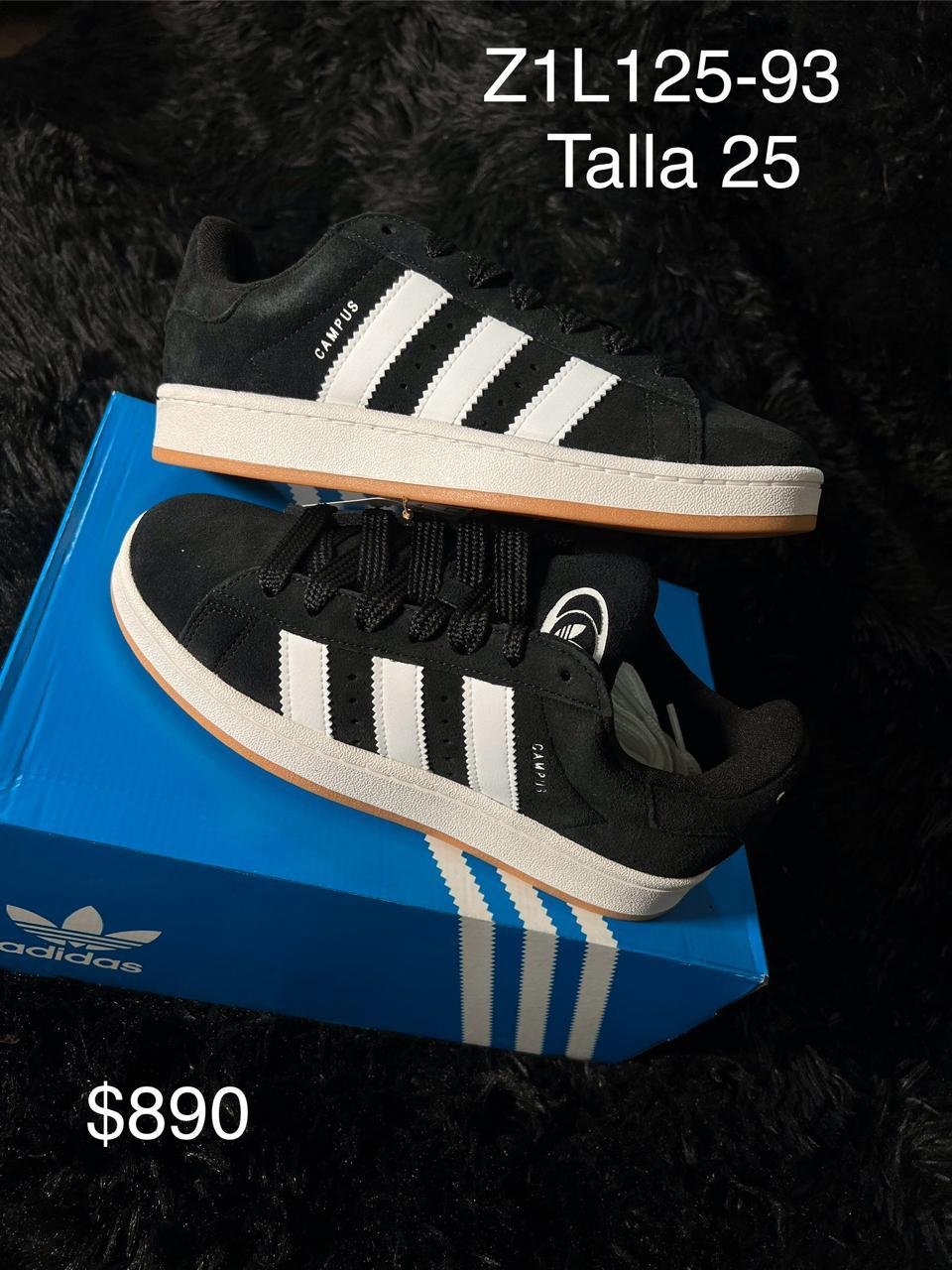 Tenis Adidas Campus 00s negro talla 25 MX en su caja
