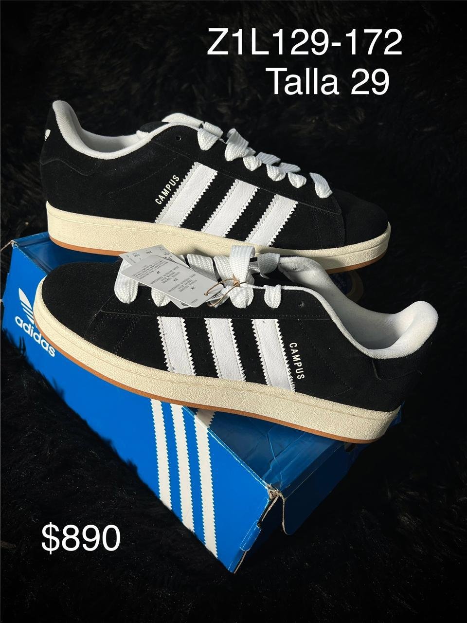 Tenis Adidas Campus 00s negro talla 29 MX en su caja