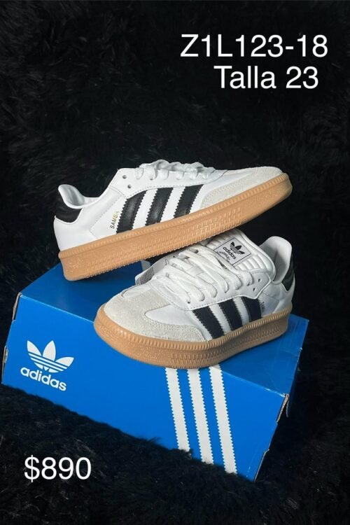 Tenis Adidas Samba XLG blanco con negro talla 23 MX en su caja