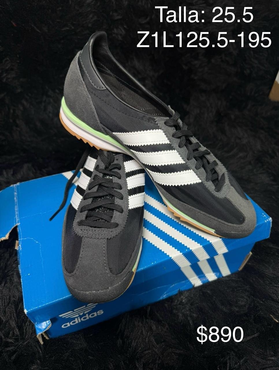 Tenis Adidas SL 72 negro con gris talla 25.5 MX en su caja