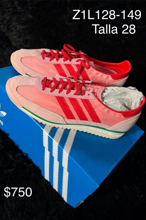 Tenis Adidas SL 72 rosa con rojo talla 28 MX en su caja