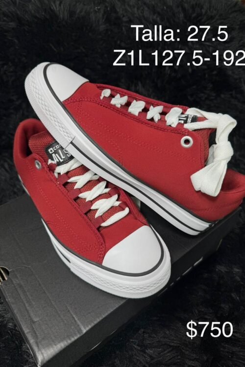 Tenis Converse All Star rojo talla 27.5 MX en su caja