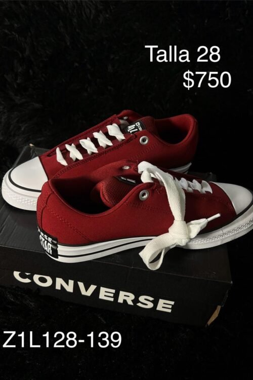 Tenis Converse All Star rojo vino talla 28 MX en su caja