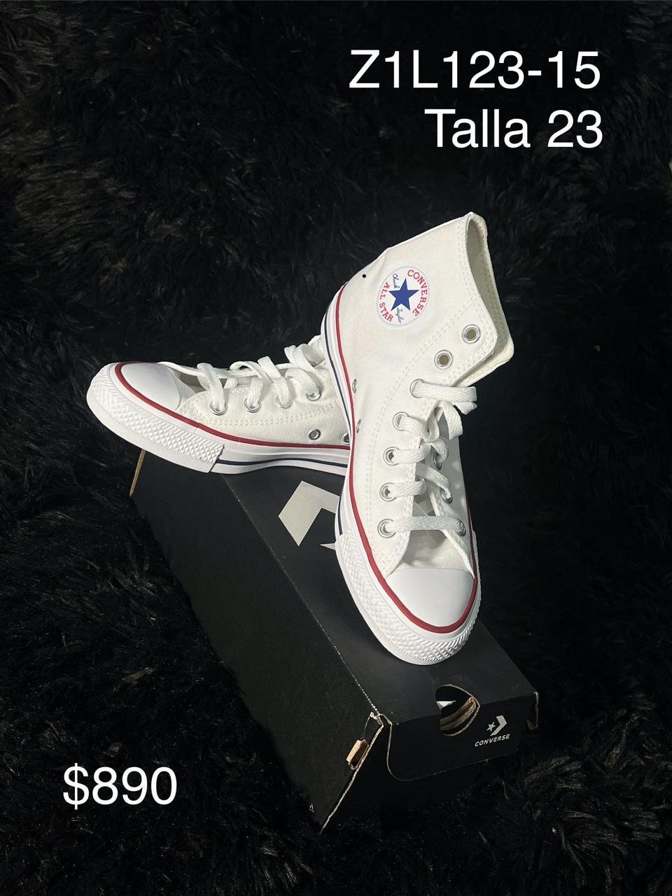 Tenis Converse Chuck Taylor All Star Hi blanco talla 23 MX en su caja