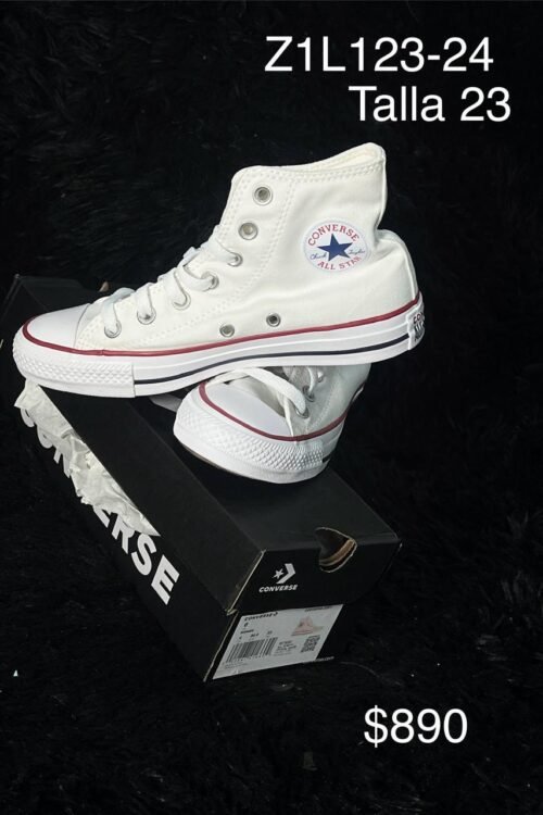 Tenis Converse Chuck Taylor All Star Hi blanco talla 23 MX en su caja