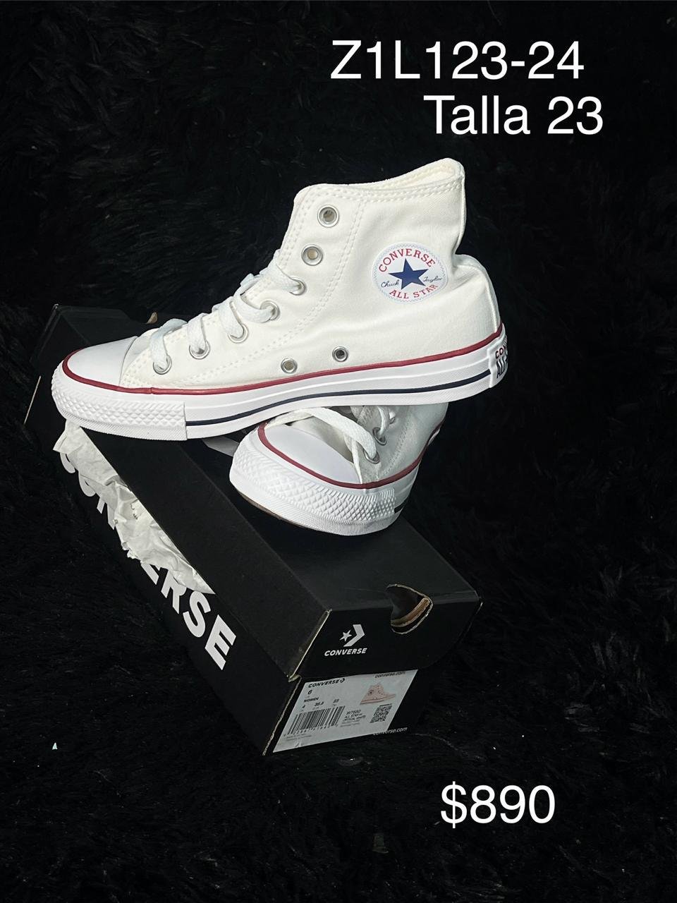 Tenis Converse Chuck Taylor All Star Hi blanco talla 23 MX en su caja