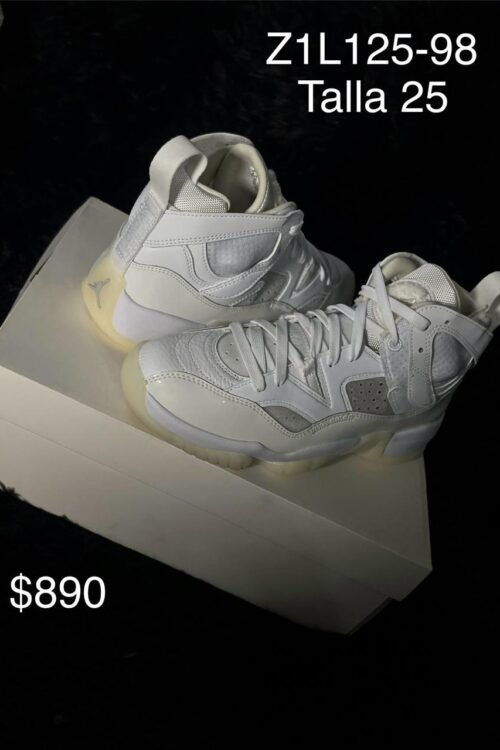 Tenis Jordan 6 Rings blanco total talla 25 MX en su caja