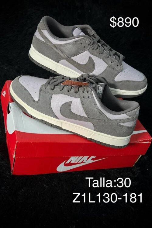 Tenis Nike Dunk Low gris talla 30 MX en su caja