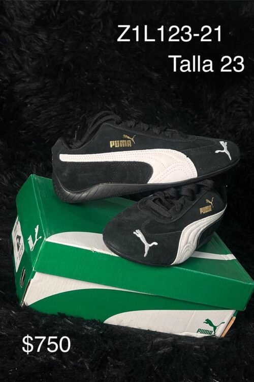 Tenis Puma Speedcat negro con blanco talla 23 MX en su caja