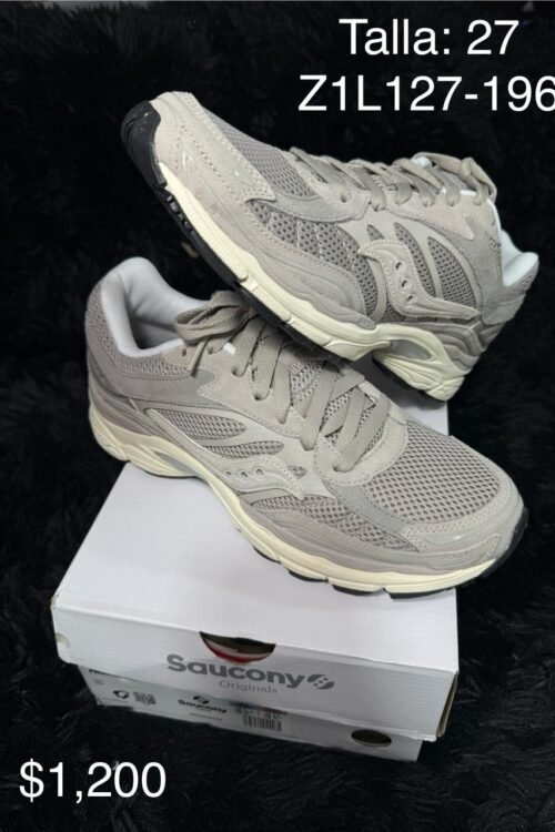 Tenis Saucony gris talla 27 MX en su caja
