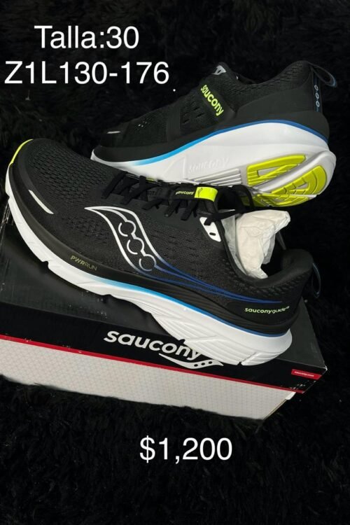 Tenis Saucony Guide negro talla 30 MX en su caja