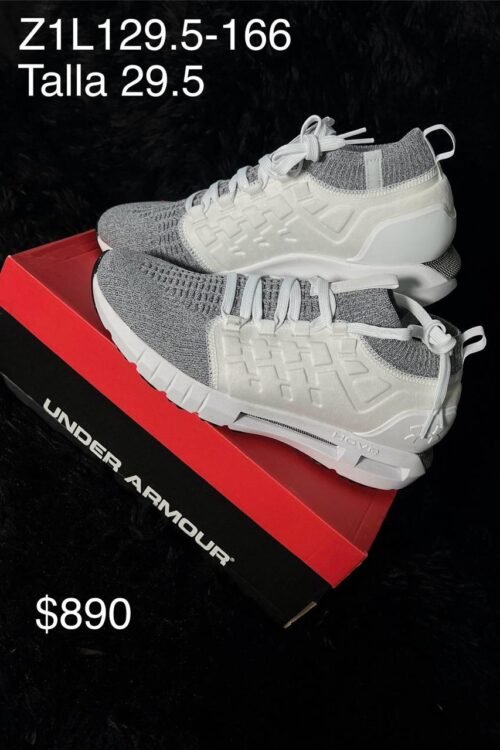 Tenis Under Armour HOVR blanco con gris talla 29.5 MX en su caja